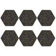 thumbnail image 2 of Fuzoiu Colorful Paw Print Leather Coasters Set,Drink Coasters Set of 6,for Tabletop Protection, Durable PVC Coasters,Home Décor and Housewarming Gift,Hexagon, 2 of 7
