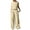Beige, variant on Women 2 Piece Cotton Linen Sets Outfits for Women Solid Color Crewneck Sleeveless Tops Loose Fit Pants Suit with Pocket