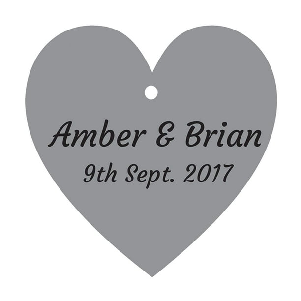 100 PCS Personalized Wedding Favor Gift Hang Tags Custom Name Heart