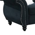 thumbnail image 3 of 77 Inches Nailhead Trim Velvet Loveseat with Crystal Tufting, Black- Saltoro Sherpi, 3 of 5