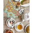 thumbnail image 4 of Teal Green Boho Floral Kitchen Dish Towels for Drying Dishes Set of 2, Vintage Abstract Art Ethnic Flowers Waffle Weave Microfiber Hand Tea Bathroom Towels Quick Dry & Absorbent Towel 15.7x23.6, 4 of 7