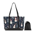 thumbnail image 7 of FORMRS Canvas Laptop Tote Bag for Women with 15.6" Computer Compartments Shoulder Handbag, Jolly Snowman, 7 of 7