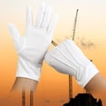thumbnail image 1 of White Cotton Gloves Washable Hands Protection Cotton White Gloves For Man And Woman Spring Autumn Winter, 1 of 4