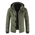 thumbnail image 1 of Guardoinrt Polyester Mens Duck Down Jacket For Ultimate Warmth And Style Wide Application Hooded Puffer Jacket green 3XL, 1 of 6