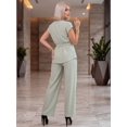 thumbnail image 3 of Conjunto Elegante 2 Piezas Pantalon Wide Legs Blusa Cruzada Outfit para Mujer, 3 of 5