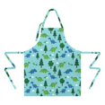 thumbnail image 2 of Light Blue Dinosaurs Forest Pattern Apron-Garden Aprons for Women with Pockets-Cotton Linen Waterproof Kitchen Cooking Gardening Aprons Adjustable for Kitchen,Cooking,BBQ and Salon 33x27 Inch, 2 of 7