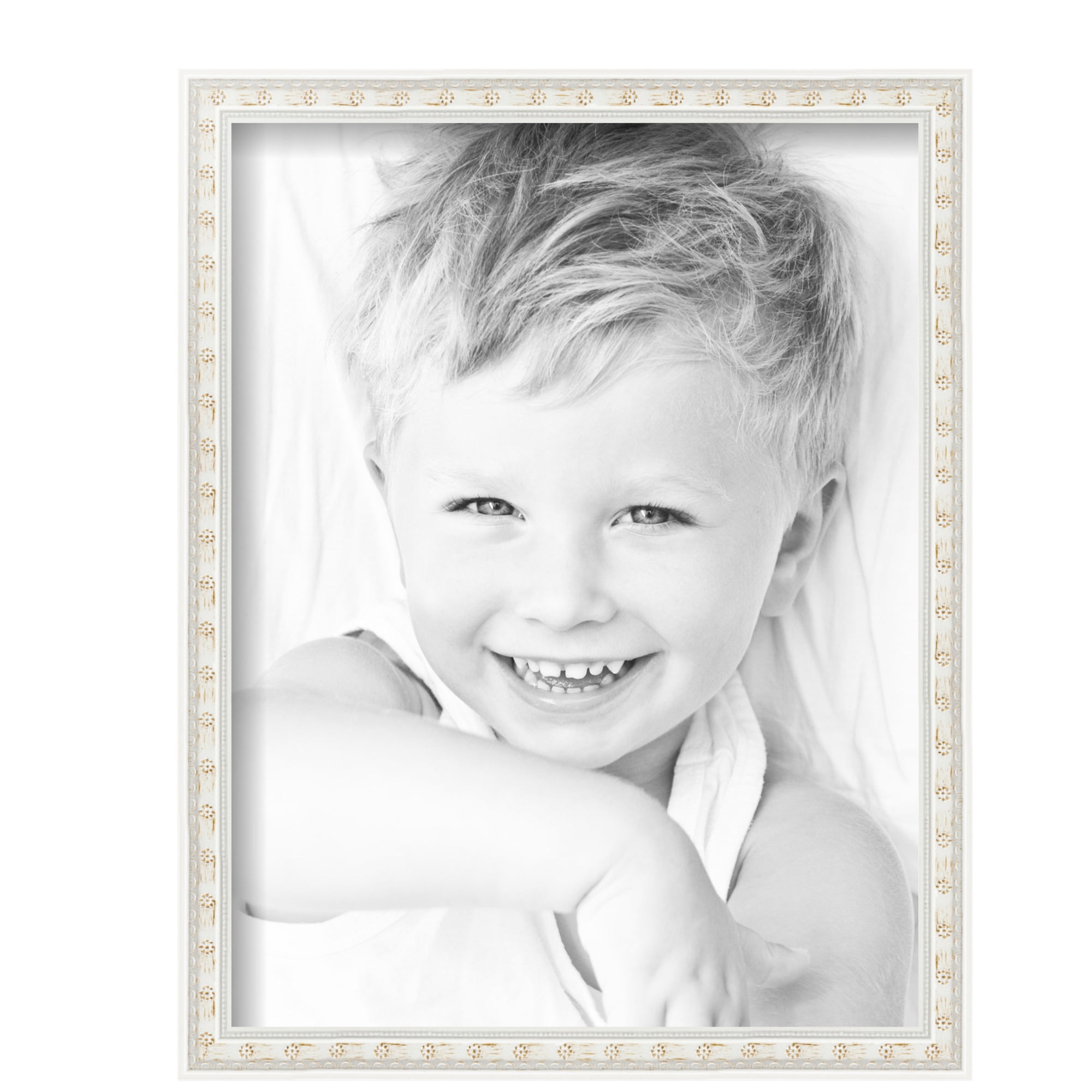 ArtToFrames 10" x 13" White Square Star Emboss Picture Frame, 10x13 inch White Wood Poster Frame (WOM-5125), 2 Pack