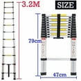 thumbnail image 4 of Telescoping Ladder 10.5Ft Aluminum Stepladder DIY 11 Steps Multi-Purpose Ladder 330lb Load 79cm to 320cm, 4 of 4