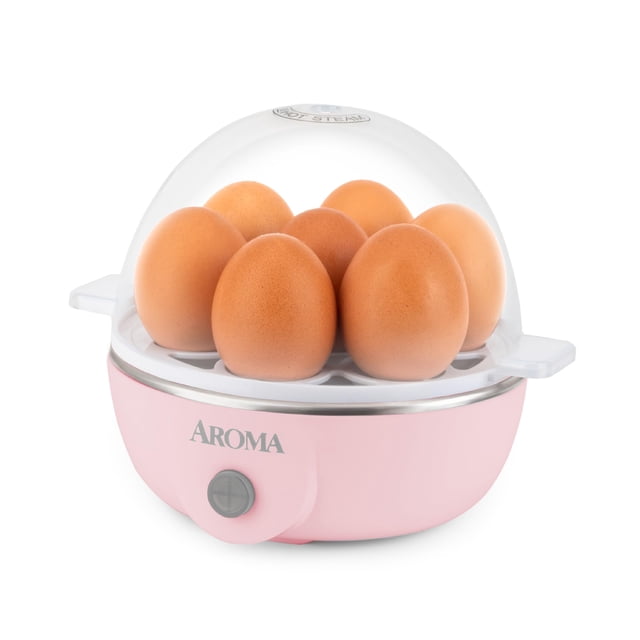 Cocedor de Huevos AROMA® Overly Easy, Vaporizador y Hervidor Eléctrico de Huevos | Vaporizador XL con Capacidad para 7 Huevos