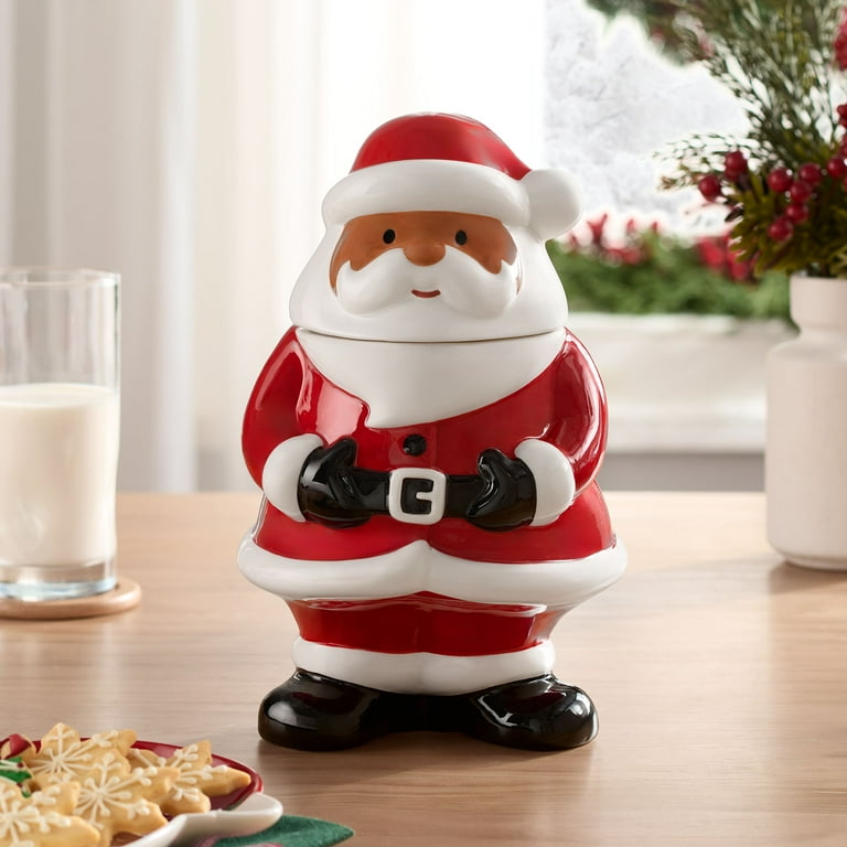 Holiday Time African-American Santa Treat Jar - Jar with Lid
