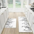 thumbnail image 2 of Anti Fatigue Kitchen Mats for Floor Set of 2, Black Boho Floral Kitchen Floor Mat, Non Slip Cushioned Kitchen Rugs Waterproof Memory Foam Kitchen Mat Comfort Standing Mat for Desk Laundry, 2 of 6