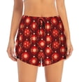 thumbnail image 2 of Balery Christmas Red Balls Pantalones cortos deportivos para mujer con forro y dos bolsillos, elásticos, para entrenamiento, gimnasio, yoga-X-Large, 2 of 7