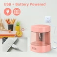 thumbnail image 5 of Deli Electric Pencil Sharpener,Suitable for No.2 Pencils Colored Pencils, USB & Battery Operated, Pink, 5 of 5