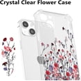 thumbnail image 2 of Floral Case for iPhone 15 6.1-inch,Clear Flower Case Slim Cute Cover for Girls Women,Transparent Soft TPU Bumper Protective Case with Reinforced Corners,Red Flower, 2 of 11
