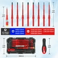 thumbnail image 3 of IRONCUBE 1000V Electrician Insulated Screwdriver Set, 9-Piece VDE Certified Replaceable Bits with Magnetic Tips, 3 of 8