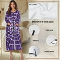 thumbnail image 6 of Xoenoiee Spider Web Print Robe for Women Zipper Robe Halloween Long Sleeves Housecoat Full Length Nightgown Loungewear Long Bathrobe with Pockets, 3XL, 6 of 7