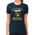 thumbnail image 4 of Women's G-III 4Her by Carl Banks Navy Milwaukee Brewers Super-Slim Fit Lightweight Team Logo Graphic T-Shirt, 4 of 5