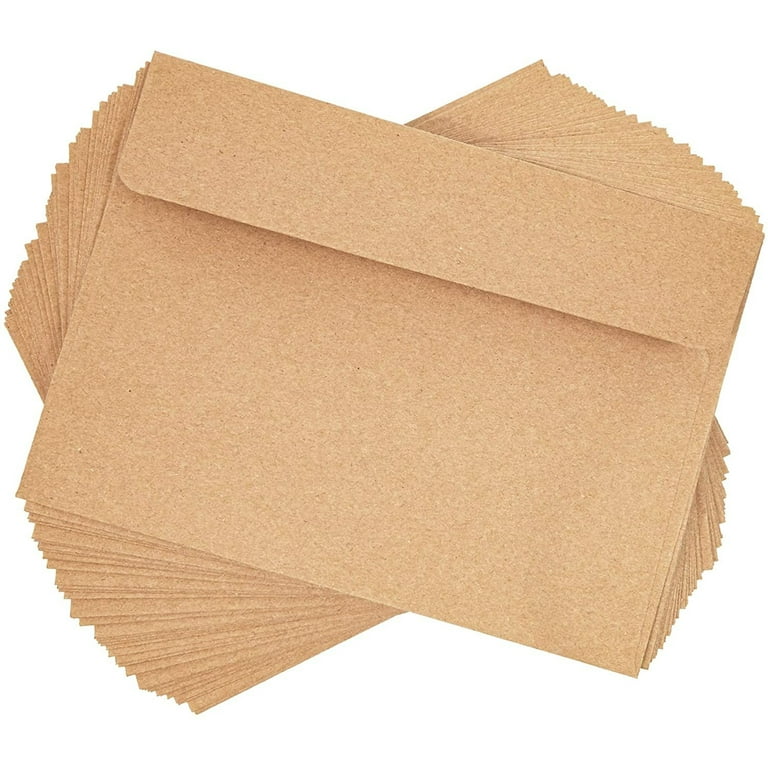 50-Pack Printable A7 Brown Envelopes for 5x7 Cards, Kraft Paper