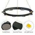 thumbnail image 4 of C Cattleya 8-Light Modern Black Aluminum Dimmable LED Pendant Light Chandelier with Acrylic Shade, 4 of 9