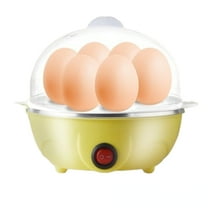 Bxaolu Mini Egg Cooker, Easy Egg Cooker Electric 7-Egg Capacity, Soft, Medium, Hard-Boiled Egg Cooker with Auto Shut-Off, Yellow