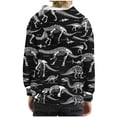 thumbnail image 2 of Thetops Big Boys 11T Dinosaur Skeleton Hoodie - Black Print Sweatshirt for Dinosaur Loving Boys, 2 of 3