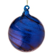 Regency International 3.54" Heavy Glass Ball Ornament Midnight Blue
