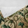 thumbnail image 4 of Ambesonne Leaf Print Fleece Throw Blanket Swirling Branches Ivy 60"x80" Pale Brown Hunter Green, 4 of 5