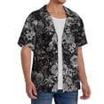 thumbnail image 4 of Xecao offers the Rose Flowers for Men's Casual Short-sleeved Shirt, a button-up collared shirt with a pocket, perfect for beach vacations and yacht travel in the XX-Large size., 4 of 7