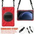 thumbnail image 5 of Case for Samsung Galaxy Tab A9 8.7" 2023 SM-X110 / SM-X115, Kids Friendly Rugged Cover Built-in 360° Rotatable Stand-Hand/Shoulder Strap/Pencil Holder for Samsung Galaxy Tab A9, Red, 5 of 19