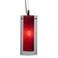 thumbnail image 4 of 140183 4.5 in. Metro Fusion Mercury Cilindro Mini Pendant, Clear & Red Nickel Powder Coat, 4 of 7