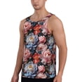 thumbnail image 2 of Easygdp Rose Flowers Men's Tank Top, Sleeveless Muscle T Shirts, Breathable, Quick-Dry, Loose for Gym, Running, Fitness - Medium, 2 of 9