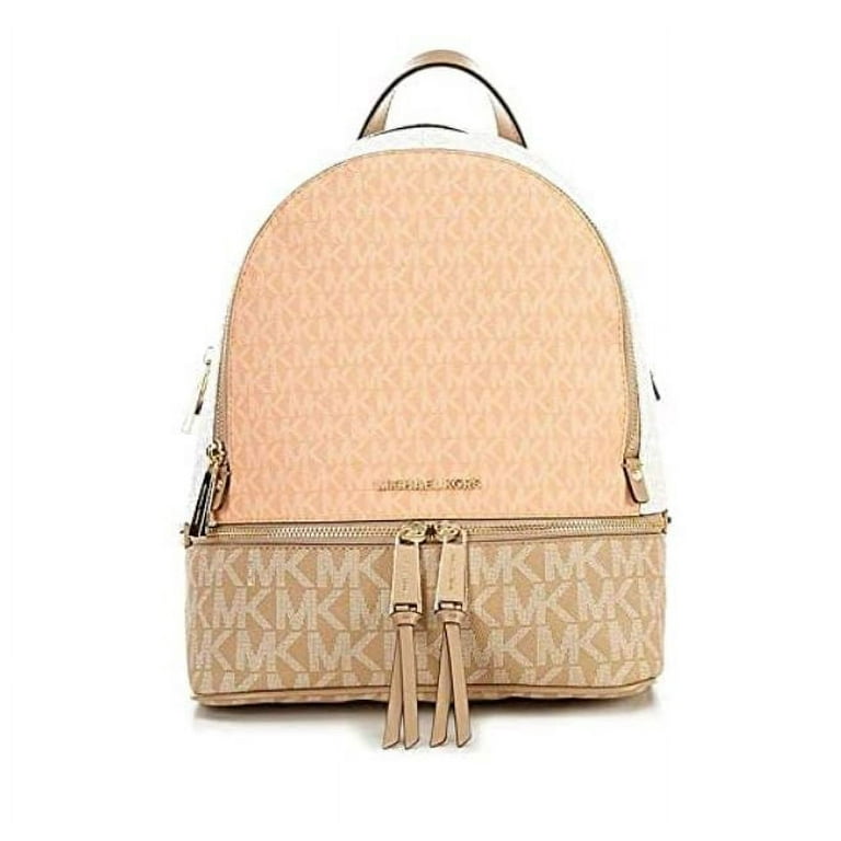 MICHAEL Michael Kors Womens Rhea Leather Signature Backpack Pink Medium 