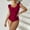 49Wine, variant on Jacenvly 2024 One Piece Bathing Suits for Women Clearance Casual Sleeveless Contrast Color Boat Neck Surfing Swimwear Skin-Friendly Women'S Printed Swimsuit Tight Fitting and Gathering Swimsuit Red