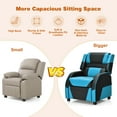 thumbnail image 5 of Infans Kids Youth Gaming Sofa Recliner w/Headrest & Footrest PU Leather Blue, 5 of 7