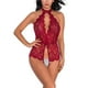thumbnail image 2 of Lencería de mujer Mono de encaje sexy Ropa de dormir Body Ropa interior hueca, M, Vino rojo Kearding XX000097-08, 2 of 7
