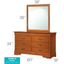 Glory Furniture Louis Phillipe G3160-D Dresser , Oak