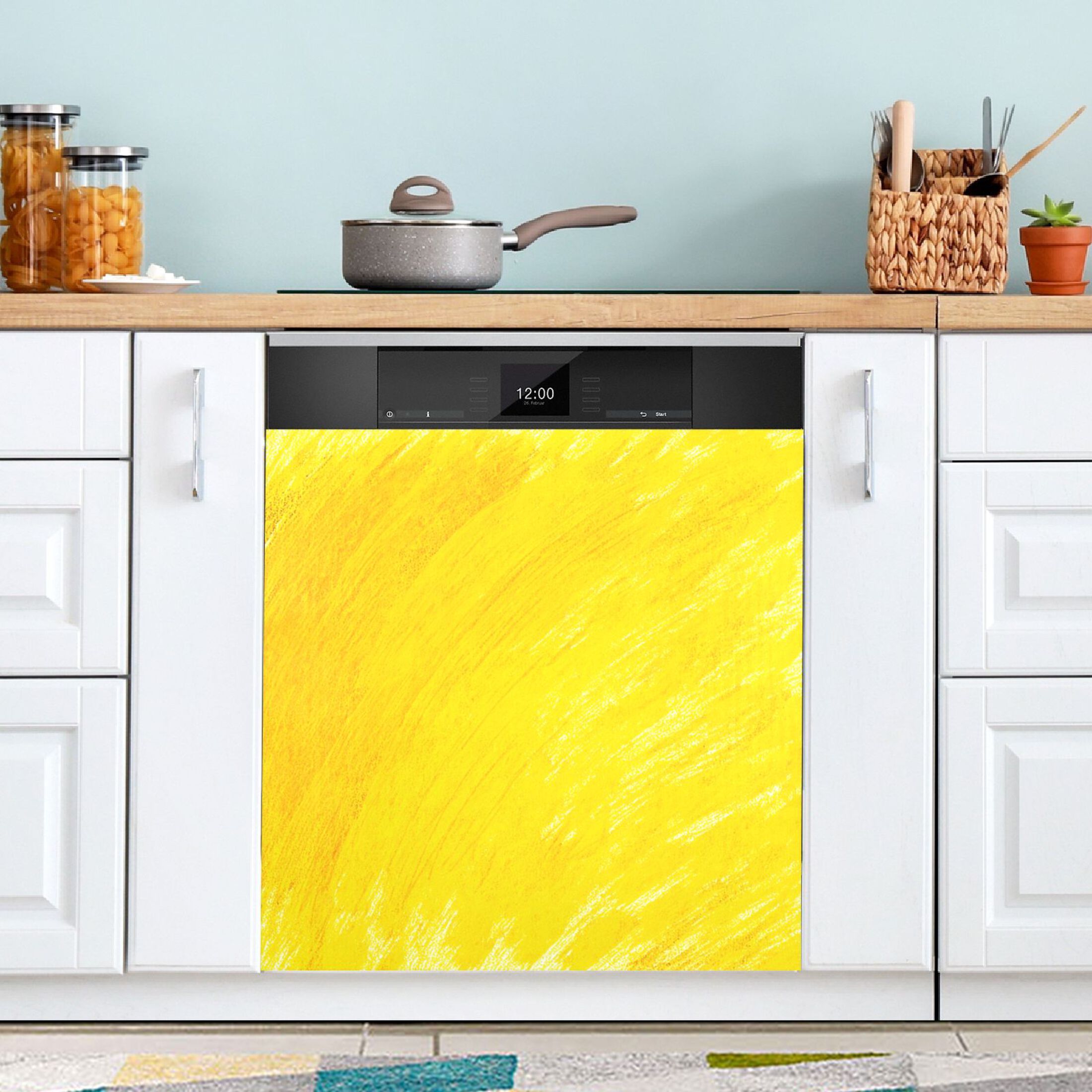 IAUYY Magnetic decorative sticker - 23x26 Inch PVC Refrigerator Decorative Cover, Removable DIY Art for Kitchen Appliances Sun Shape