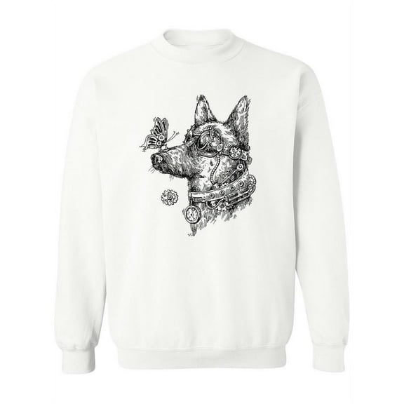 Steampunk Dog Design Sweatshirt Women -Image by Shutterstock, Female XX-Large