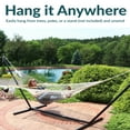 thumbnail image 3 of Sunnydaze 2-Person Cotton Rope Spreader Bar Hammock, 450 lb Capacity - Natural, 3 of 12