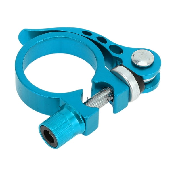 Abrazadera de tubo de asiento de bicicleta universal, 31.8mm, liberación rápida, aleación de aluminio, azul