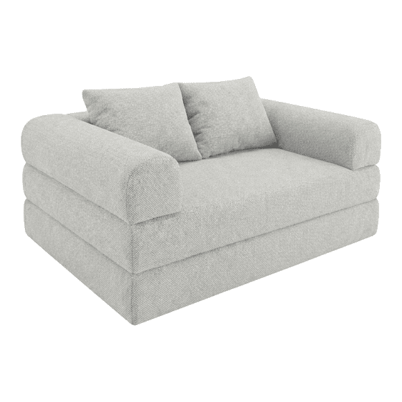SOFA CAMA TEDDY QUEEN SIZE SMOOTH SILVER