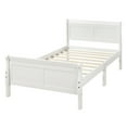 thumbnail image 4 of Kidkapers White Twin Size Sleigh Bed Frame with Headboard and Footboard - Wooden Slats, No Box Spring Needed, 4 of 5