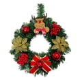thumbnail image 3 of Artificial Christmas Door Wreath, 12 Inch Pine Leaf Holiday Wreath Decorated with Christmas Balls, Bows and Berry Clusters, Indoor & Outdoor Front Door Christmas Decoration, 1 Pc, 3 of 6