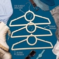 thumbnail image 2 of Premium Velvet Hanger (Pack of 30) by Closetry  | Extra Sturdy, Non-Slip Hanger, Strap Holder Notch, Belt, Tie, and Scarf Loop, Suit Hanger, Dress Hanger, Shirt Hanger, Coat Hanger, Black/Ivory, 2 of 4