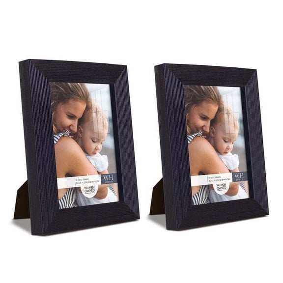 Grooved 3.5 in. x 5 in. Black Picture Frame (Set of 2)