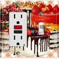 thumbnail image 1 of Metal Light Switch Wall Plate Outlet Cover (Layered Chocolate Vanilla Cake Party Berry Fruit - Single Rocker Single Toggle), 1 of 2