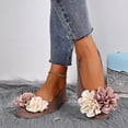 thumbnail image 5 of Purcolt Womens Double Flower Faux Suede Flats Lightweight Casual Round Toe Soft Sole Ballet Shoes Comfort Slip On Dress Shoes for Work Office Walking, 5 of 9