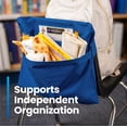 thumbnail image 4 of Seat Sack Student Chair Storage Pocket - 17", Single Pocket, Classroom Organizer for Student Desks, Durable Over-the-Chair Storage, Blue, 1-Pack, 4 of 9