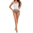 thumbnail image 2 of INSPIRE CHIC Women's Mid-Waisted Panties Full Coverage No Trace Comfortable Briefs XL Brown, 2 of 4