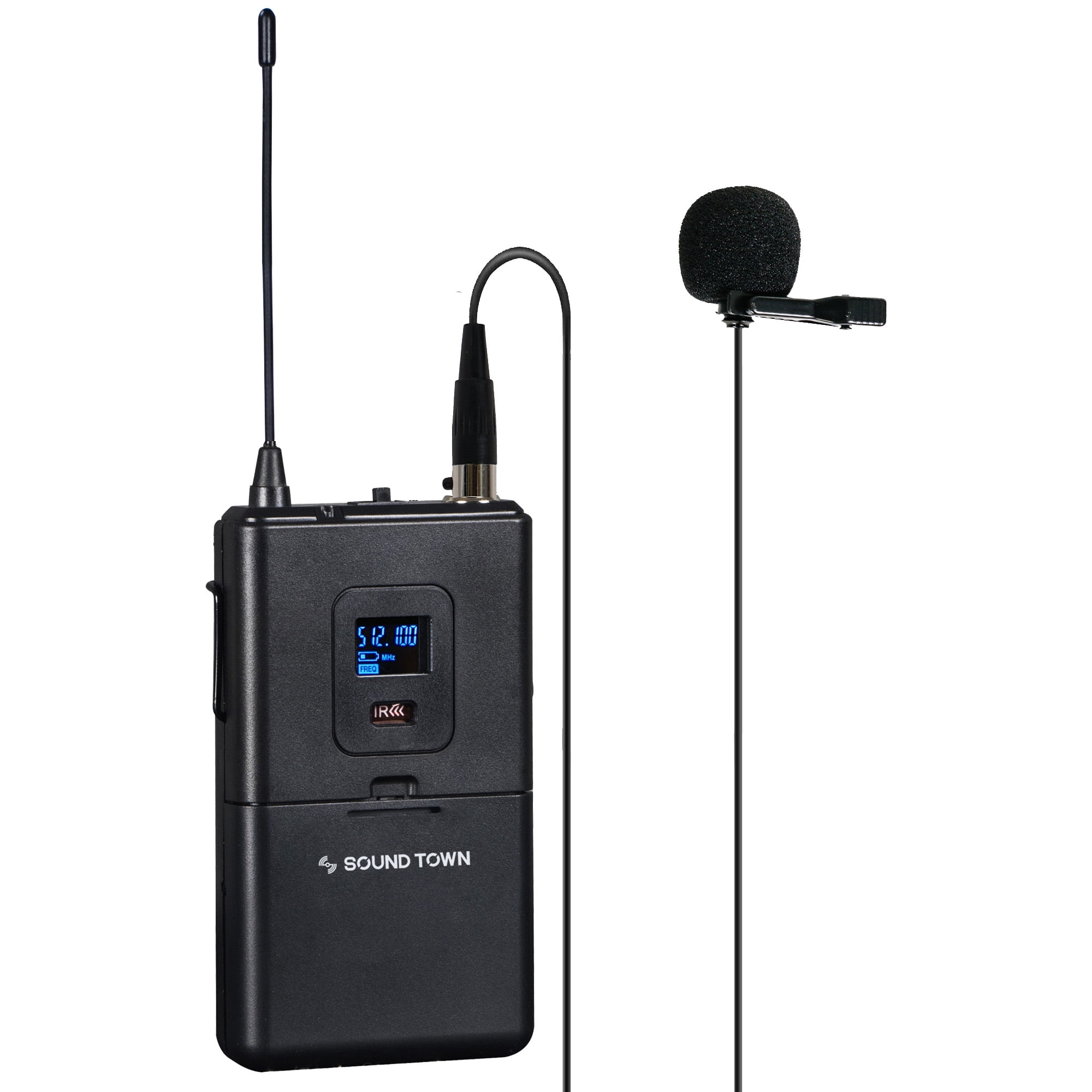 Sound Town 200 Channels Metal UHF Wireless Microphone System with Rack Mountable Metal Receiver and 4 Lavalier Mics with Bodypack Transmitters, for Church, School, Meeting and Karaoke